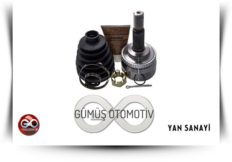 Sağ komple aks: büyük-küçük körük, metal mafsal ve yay/halka aksesuar
