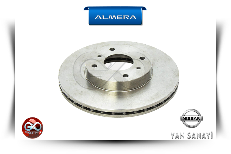 40206-2F501<br>ÖN FREN DİSKİ >>TAKIM >>2 ADET<br>ALMERA >>N16E >>QG15DE >>1500 cc >BENZİNLİ - Gümüş Otomotiv