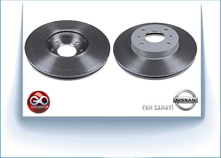 40206-2F501<br>ÖN FREN DİSKİ >>TAKIM >>2 ADET<br>ALMERA >>N16E >>QG15DE >>1500 cc >BENZİNLİ - Gümüş Otomotiv