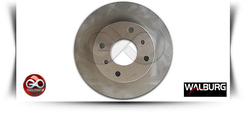Ön fren diski takımı; yüzey dokulu metal disk, merkez boşluğu ve bağlantı delikleri var.