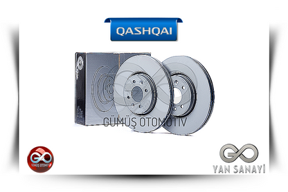 Gri fren diski çifti, metal rotor parçaları ve kutu ambalajı