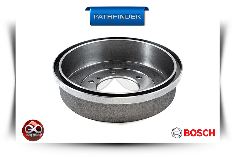 BOSCH gri arka fren diski, yandan görünüşte kalın metal gövde