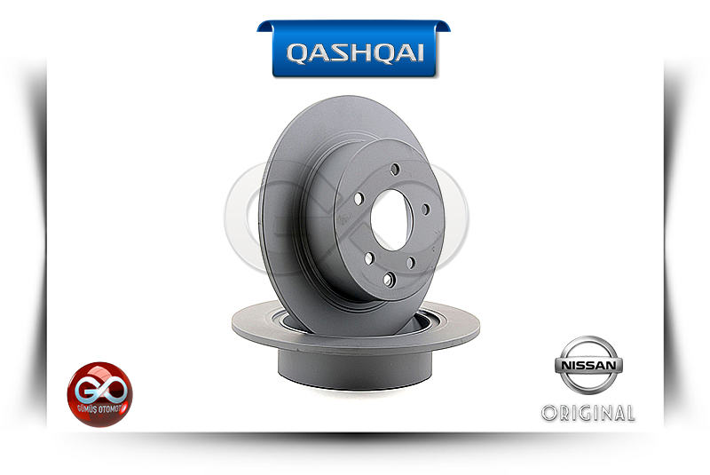 43206-JD00A<br>ARKA FREN DİSKİ "TAKIM - DOLU"<br>QASHQAI - J10E - Gümüş Otomotiv
