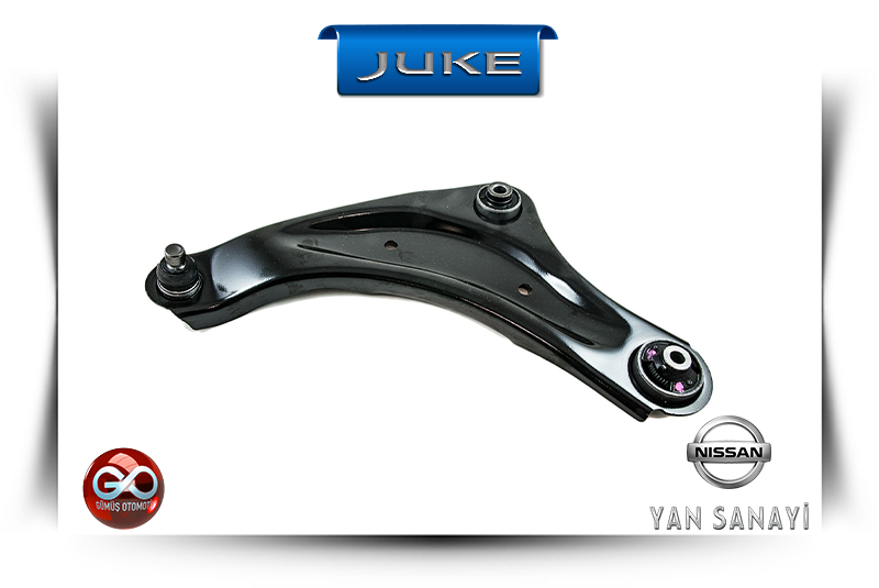 Juke F15E sağ alt salıncak, siyah metal kol; yan sanayi burçlu bağlantı
