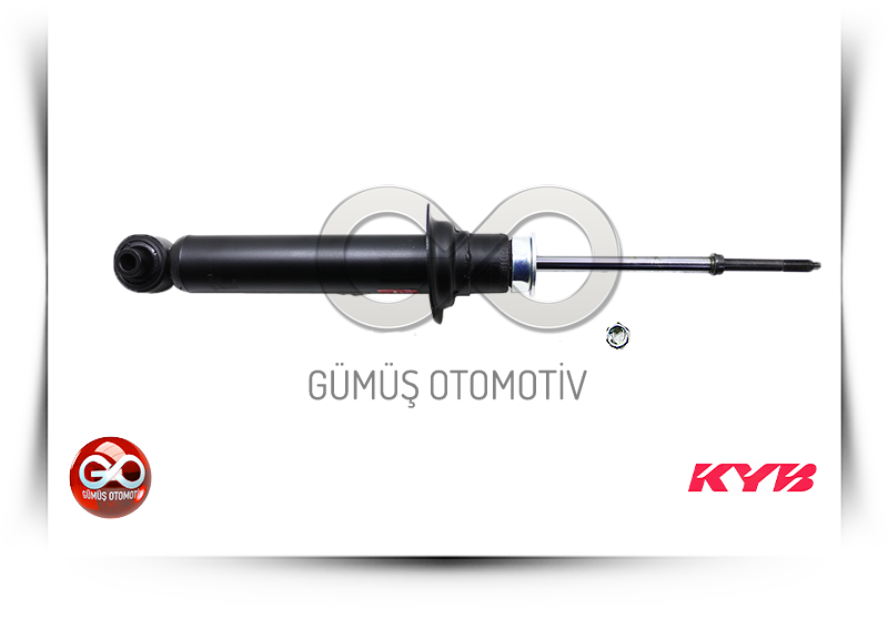 KYB ön amortisör, siyah gövdeli piston kolu ve metal uç
