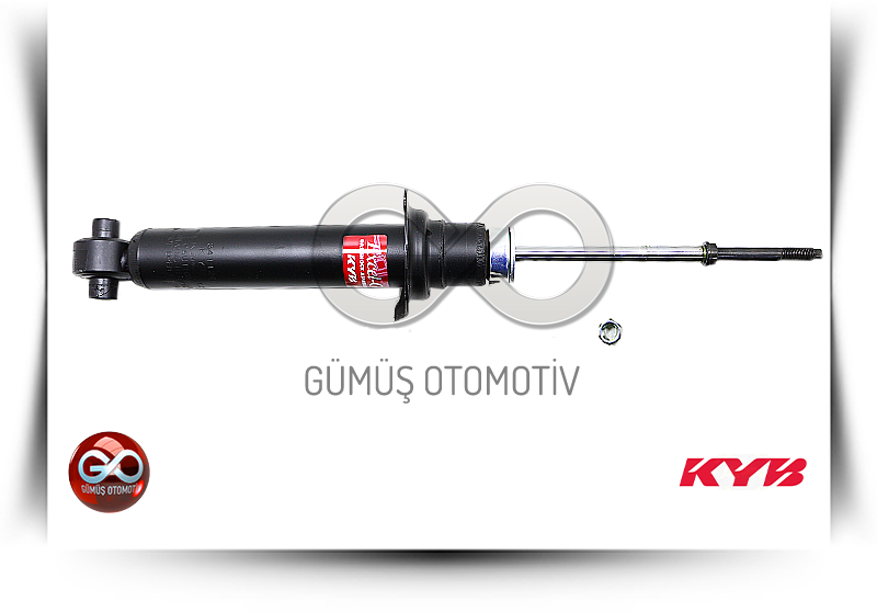 KYB ön amortisör, siyah gövde ve bağlantı kulağı görünümü