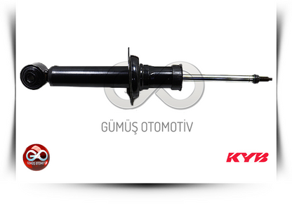 Siyah amortisör; iki uçlu burç ve uzun piston çubuğu