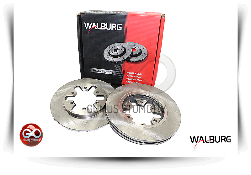 WALBURG ön fren diski takımı, kutu ve iki metal disk seti