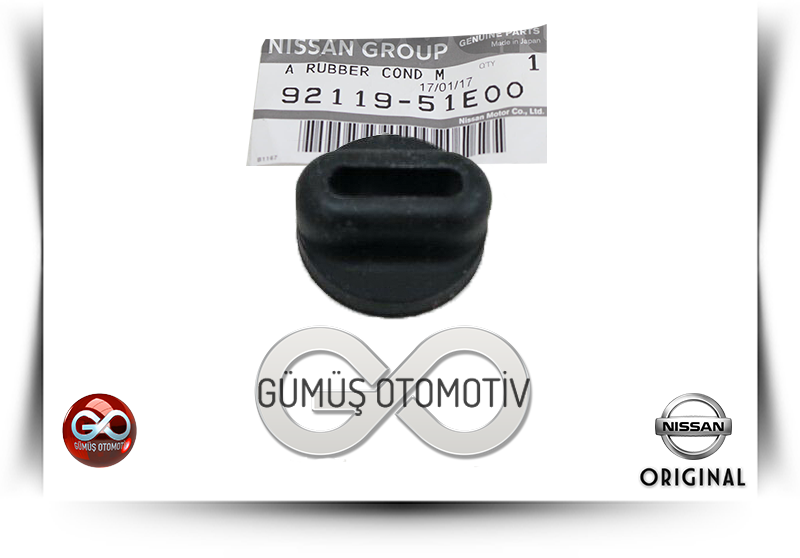92119-51E00<br>KLİMA RADYATÖRÜ ALT TAKOZU <br>MAXIMA = A32 = VQ20DE = 2000 cc = BENZİNLİ - Gümüş Otomotiv