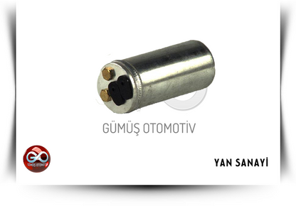 Metal silindir elektrik konnektörü, iki siyah kontaklı