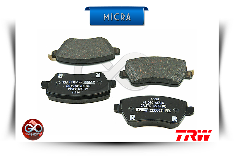 D1060-1HA0B<br>ÖN FREN BALATALARI<br>MICRA - K13E - HR12DE - 1200 cc  BENZİNLİ - Gümüş Otomotiv