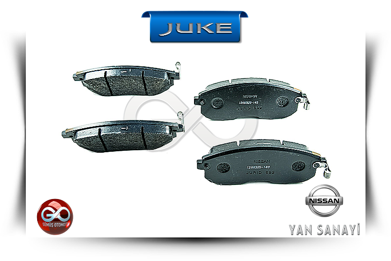 D1060-1KA1A<br>ÖN FREN BALATASI<br>JUKE = F15E = K9K = 1500 cc = DİZEL - Gümüş Otomotiv