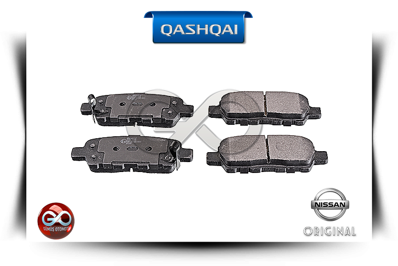 Fren balatası seti, dört parça; Nissan Original etiketli koyu gri pedler