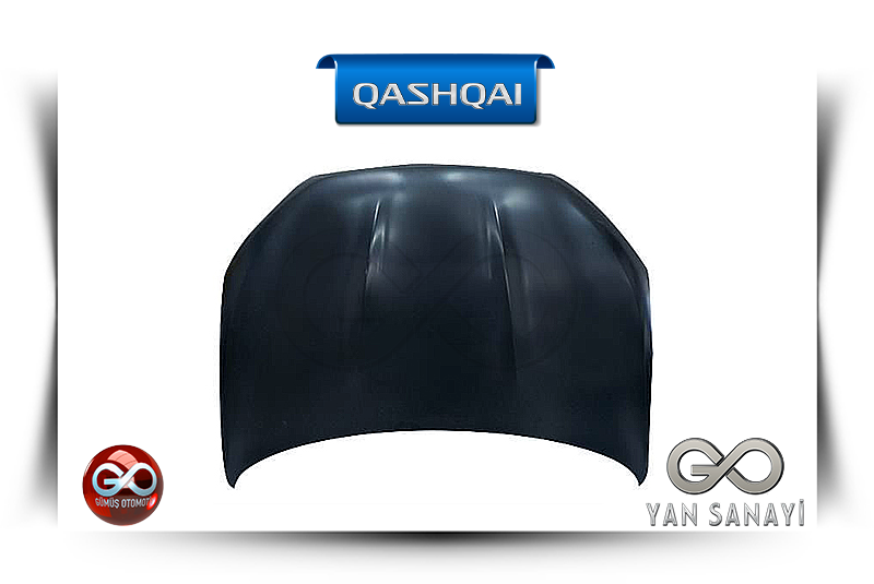 Qashqai motor kaputu, koyu renk; G&O ve YAN SANAYİ rozetli