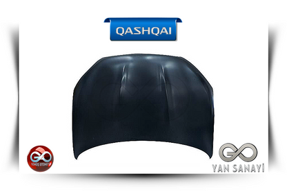 Qashqai motor kaputu, koyu renk; G&O ve YAN SANAYİ rozetli