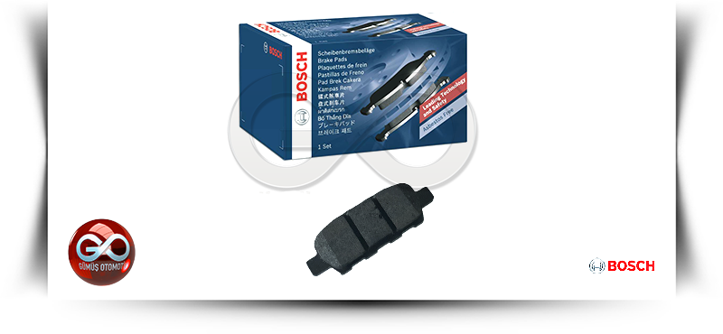 Bosch fren balatası paketi ve tek koyu gri fren pedi