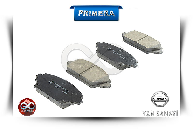 41060-4U127<br>ÖN FREN BALATALARI<br>PRIMERA>>P12E >>QG16DE>>1600 cc >>BENZİNLİ - Gümüş Otomotiv